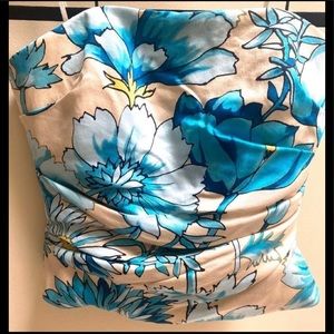 Kay Unger New York 100% Silk Blue Bodice Bustier